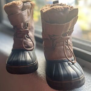 London Fog Brown and Black Boots